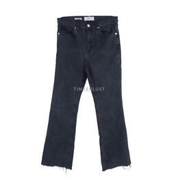 Mango Dark Grey Jeans Unfinished Long Pants