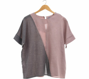 Skiia Grey And Soft Pink Blouse