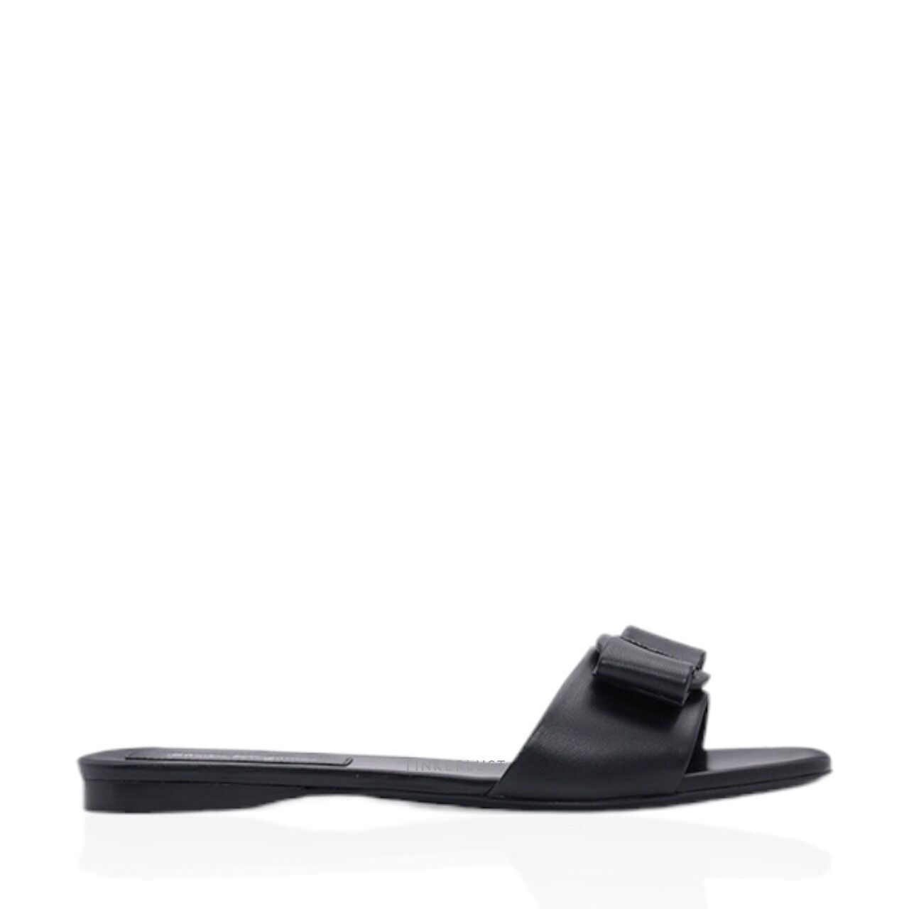 sepatu sandals Salvatore Ferragamo Viva Slide Black Nappa Leather