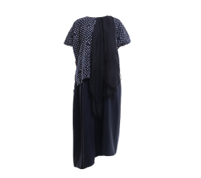 Noki Dark Blue Polka Dot Long Dress