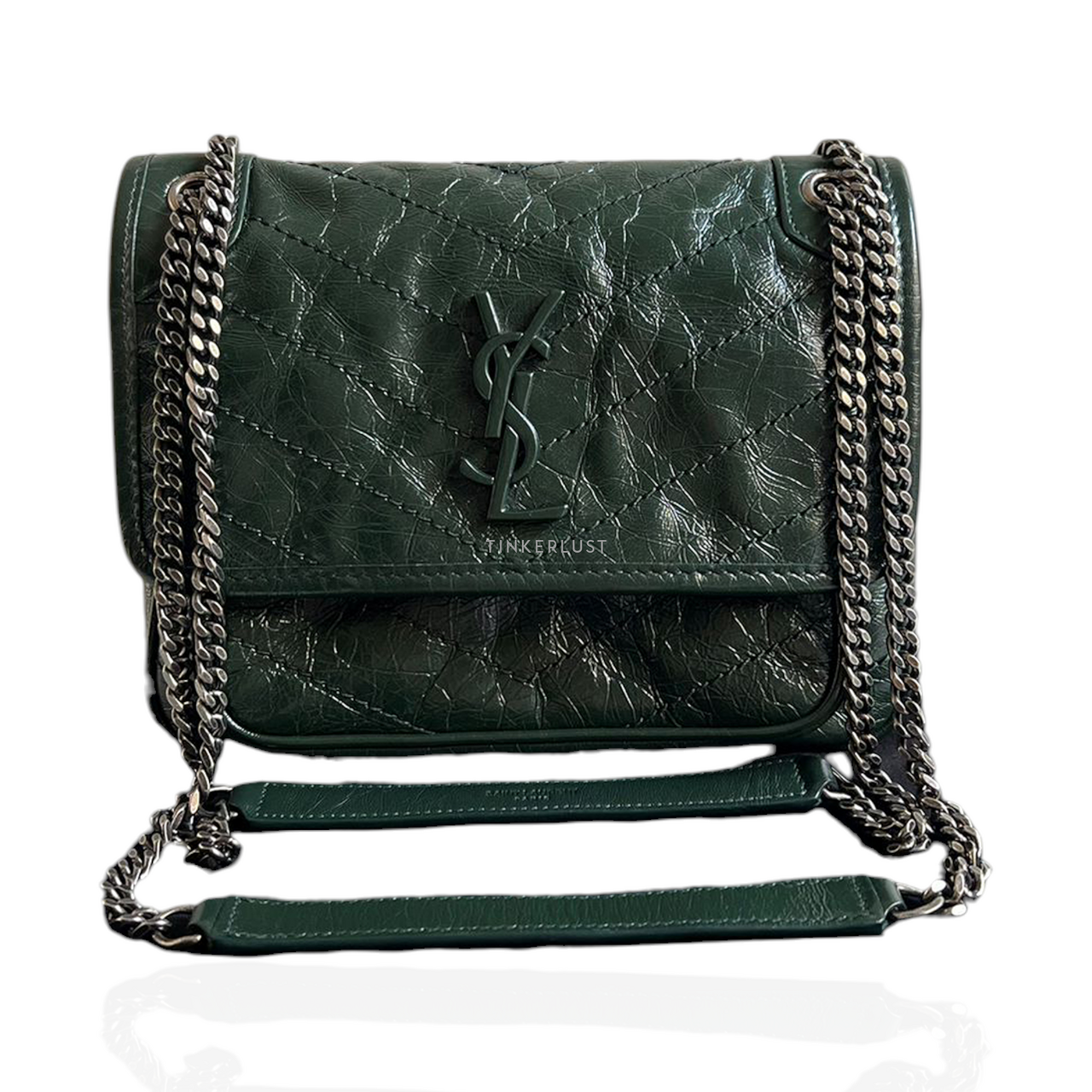 tas shoulder bag Saint Laurent Niki BB Forest Green RHW Shoulder Bag Tinkerlust
