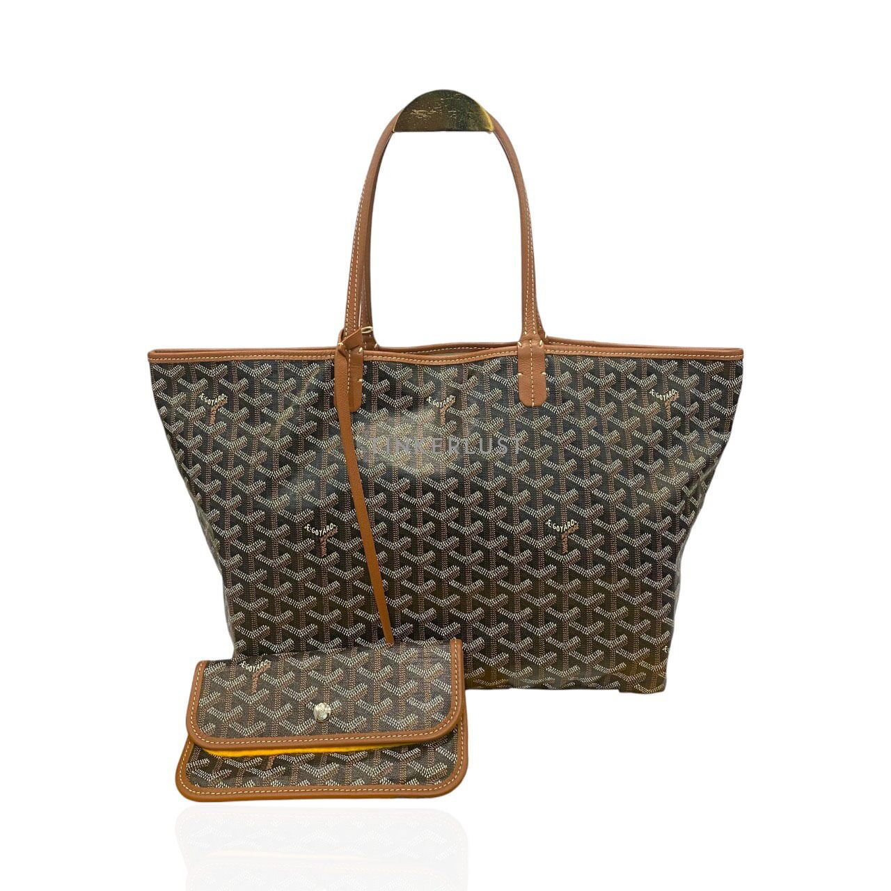 tas tote bag Goyard St. Louis PM Black Tan 2019 Tote Bag Tinkerlust