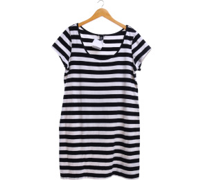 H&M WHite And Black Striped Mini Dress