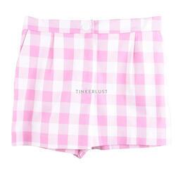 Zara Pink Gingham Short Pants