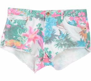 Zara Multi Colour Floral Washed Short Pants