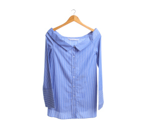 Zara Blue And White Striped Shirt