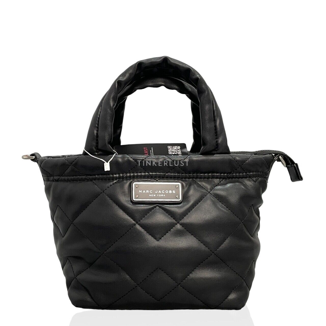 tas tote bag Marc Jacobs Quilted Moto Mini Black Leather Tote Bag Tinkerlust
