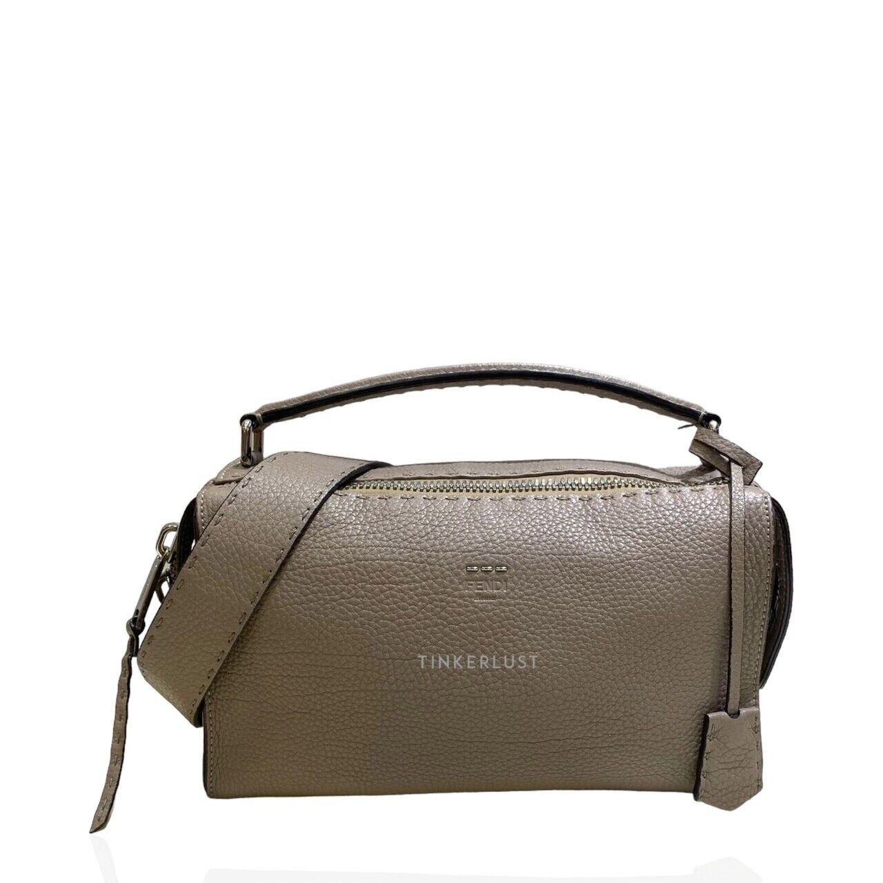 tas satchel Fendi Selleria 2way Leather Grey SHW Satchel Tinkerlust