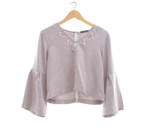 Amanda Hartanto Lavender Sequins Blouse