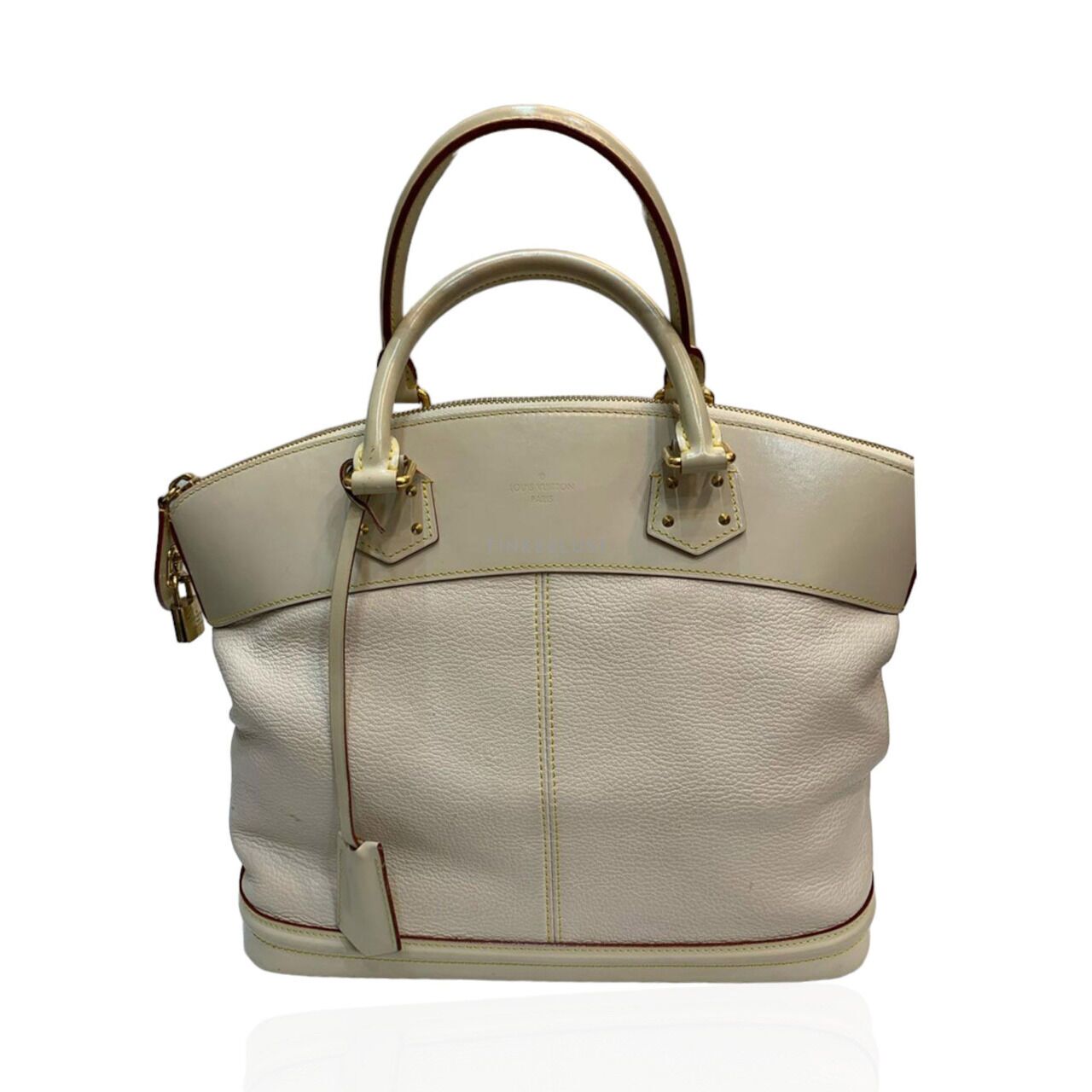 tas handbag Louis Vuitton Suhali Lockit MM Leather White 2009 Handbag Tinkerlust