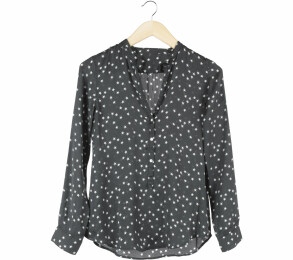 Black And Off White Patterned Blouse