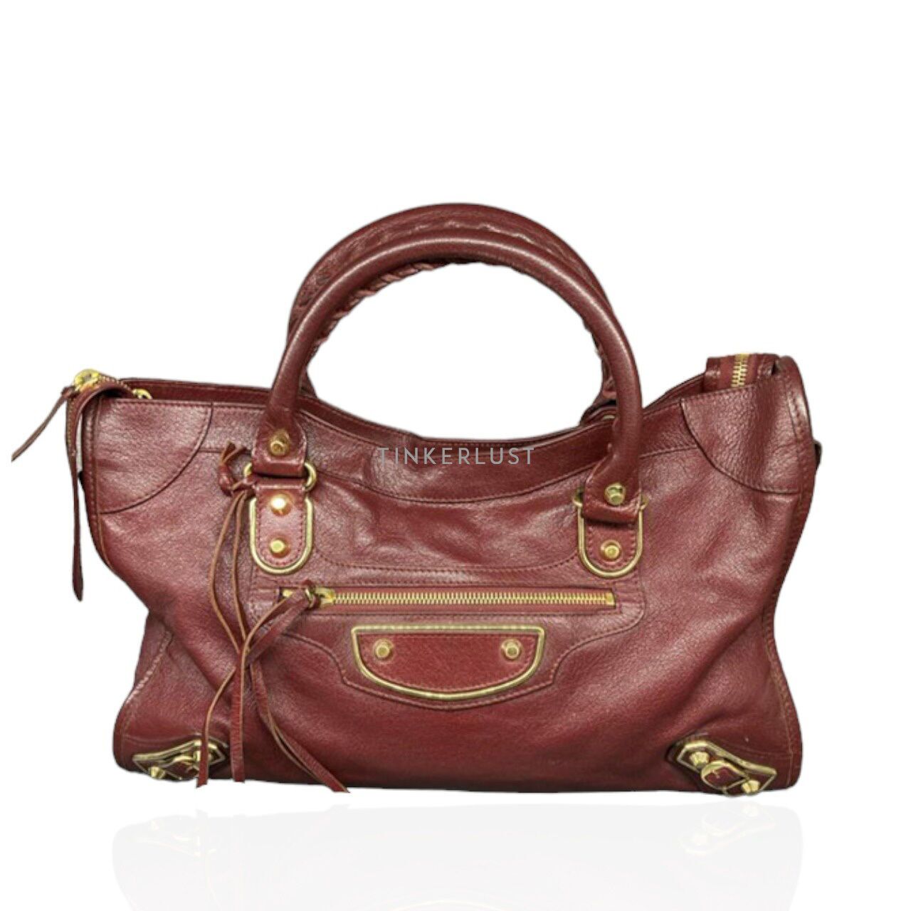 tas handbag Balenciaga City Regular Bordeaux GHW Handbag Tinkerlust