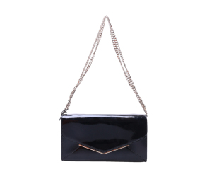 Furla Cherie Pattern Leather Black Clutch