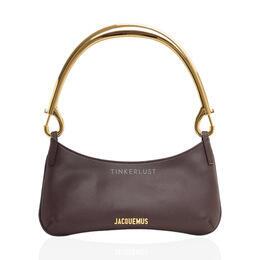 Jacquemus Le Bisou Mousqueton in Dark Brown with Carabiner Strap Shoulder Bag 