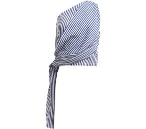Mango Blue & White Striped One Shoulder Sleeveless