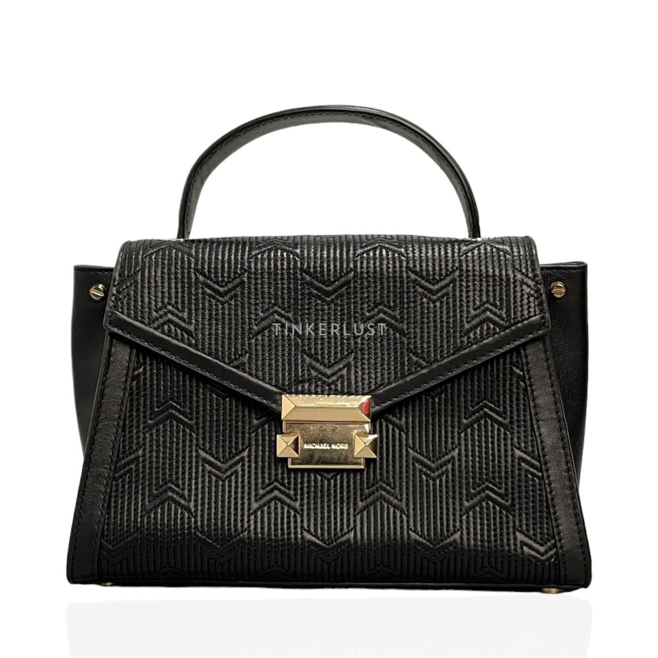 tas satchel Michael Kors Whitney Black Leather Satchel Tinkerlust