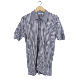 Duma White & Dark Grey Stripes Knit Shirt