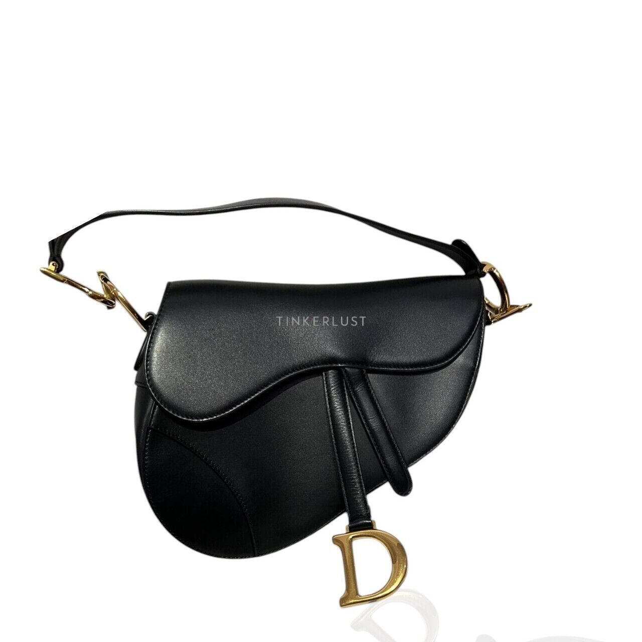 Dior saddle bag black leather on sale