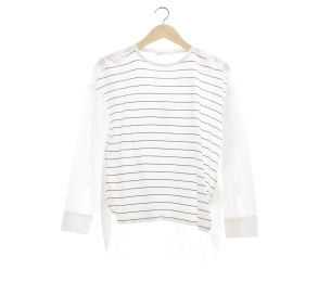 Zara White Striped Blouse