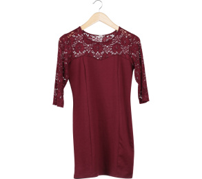 Forever 21 Maroon Lace Mini Dress